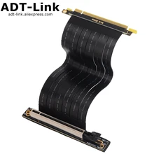 PCIe 3.0 x16 Extension slot 360° PCI Express 3.0 16x Riser Ribbon Extender Cable Slot Reverse 360 Degree For Video Card Upright