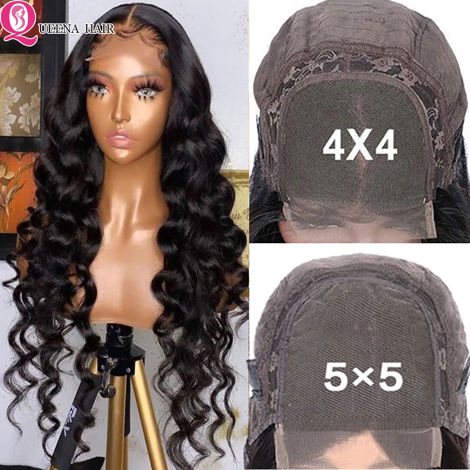 32 30 Inch Loose Wave Lace Closure Wig 4x4 5x5 HD Lace Closure Wig Remy Brazilian Loose Wave Lace Human Hair Wigs For Women 150%