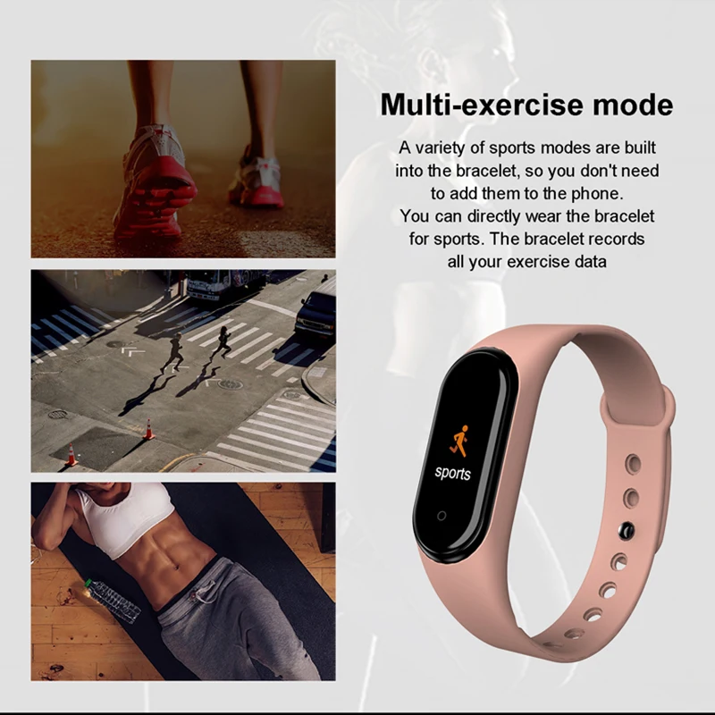 

M4 Smart Band Fitness Trcker Sport Bracelet Pedometer Heart Rate Blood Pressure Bluetooth Health Wirstband Waterproof Smartband