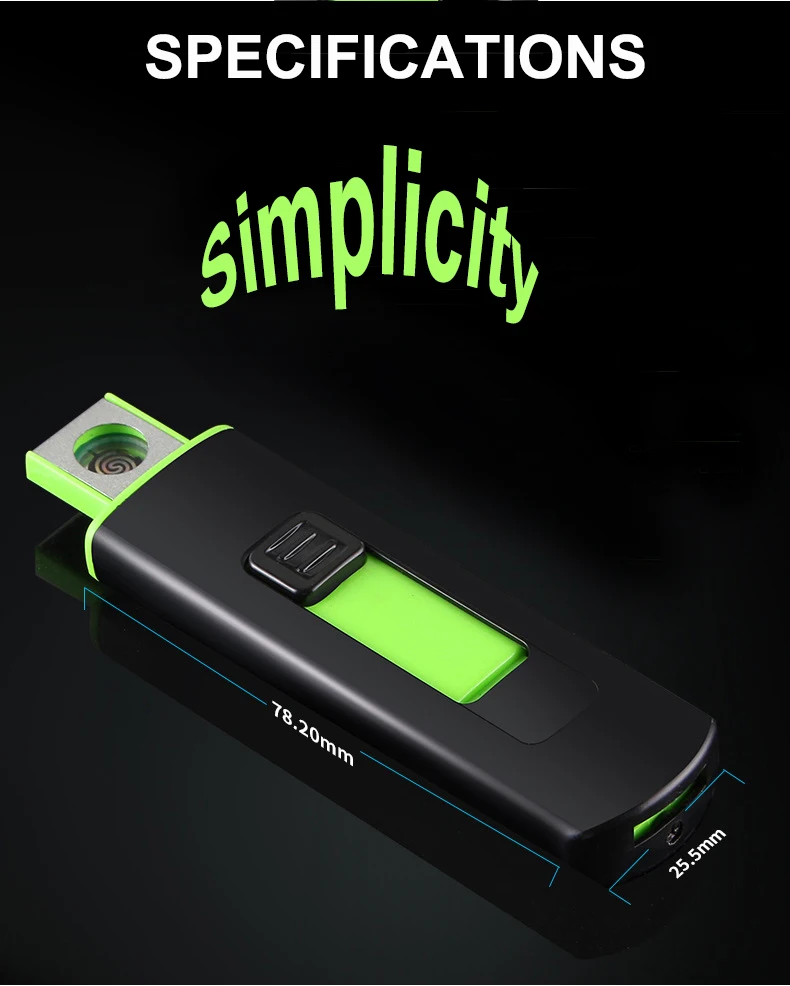 Мини двухсторонняя Зажигалка USB перезаряжаемая ветрозащитная зажигалка