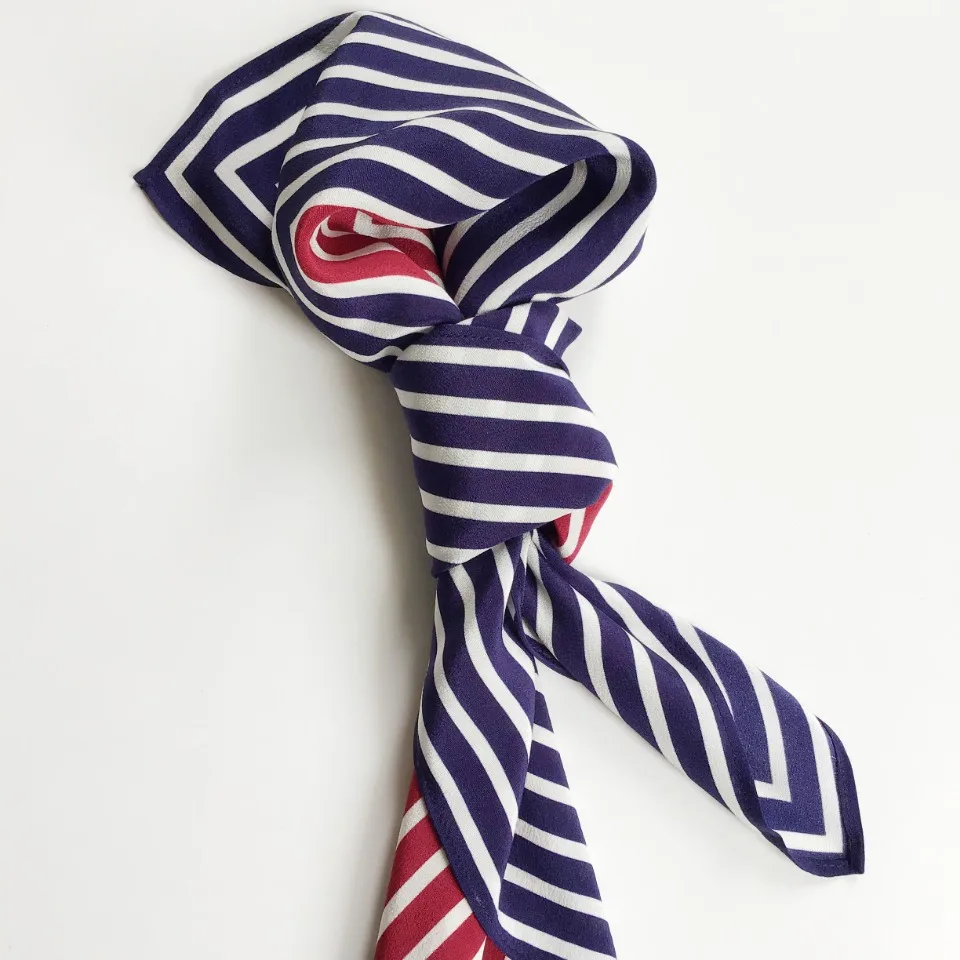 

Women Silk Scarf Geometric Print Headband Fashion