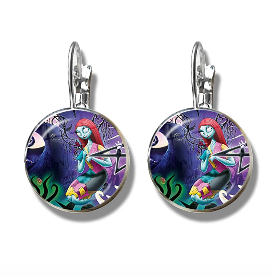 Рождественские серьги с французскими крючками Джек Скеллингтон и Салли кошмар