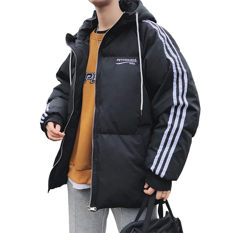 Liketkit мужские новые зимние парки 2019 полосатые толстые куртки с капюшоном большие
