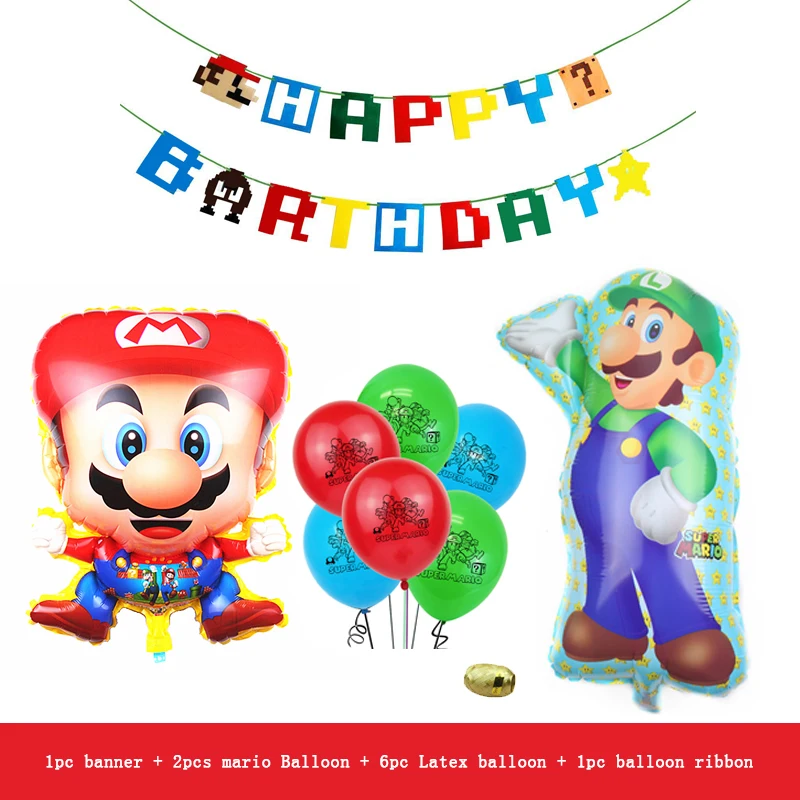 

17Pcs Super Mario Balloons Superhero Maker Game Ballons Happy Birthday Baby Shower Party Decorations Luigi Bros Latex Balloon