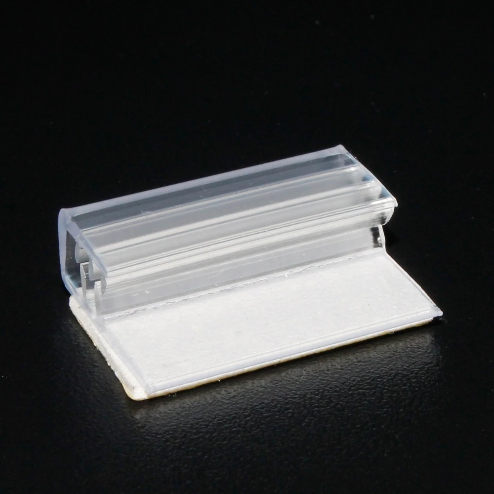 

J Shape Self Adhesive Label Clips Sign Holder Display Your Documents Instructions Information Name Card Soft Tooth Clamp