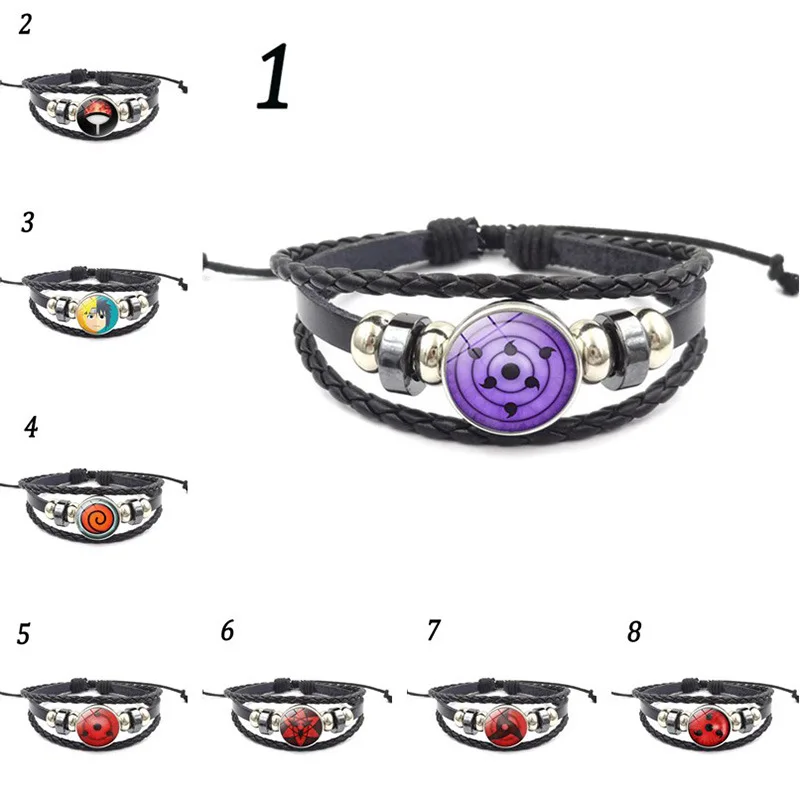 

Naruto Series Time Gem Bracelet Multilayer Braided Black Leather Bracelet Bracelet Japanese Anime Jewelry Bracelet