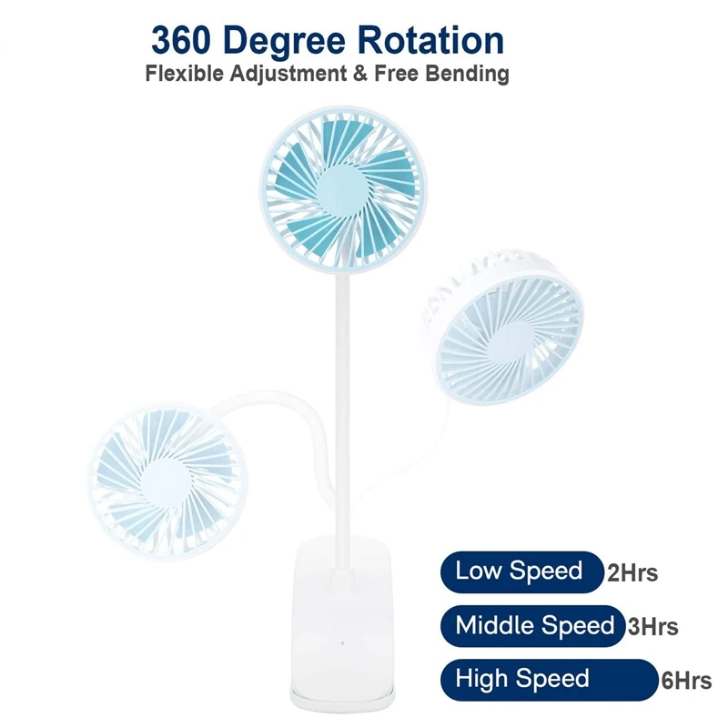 USB Перезаряжаемый мини Настольный вентилятор 3 скорости ультра тихий портативный