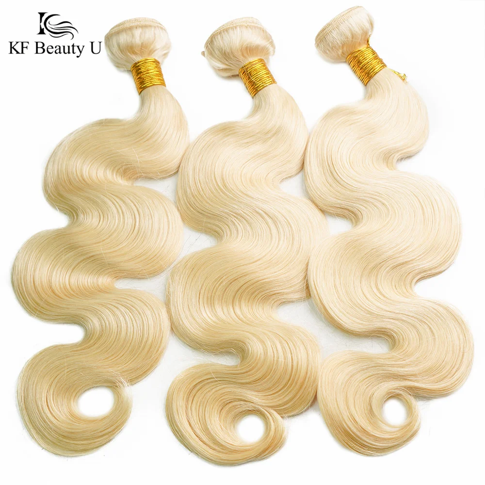 

613 Body Wave Human Hair Bundles Honey Blonde Hair Weaves Malaysian Virgin Hair Bundles Can Be Dyed 3/4 PCS