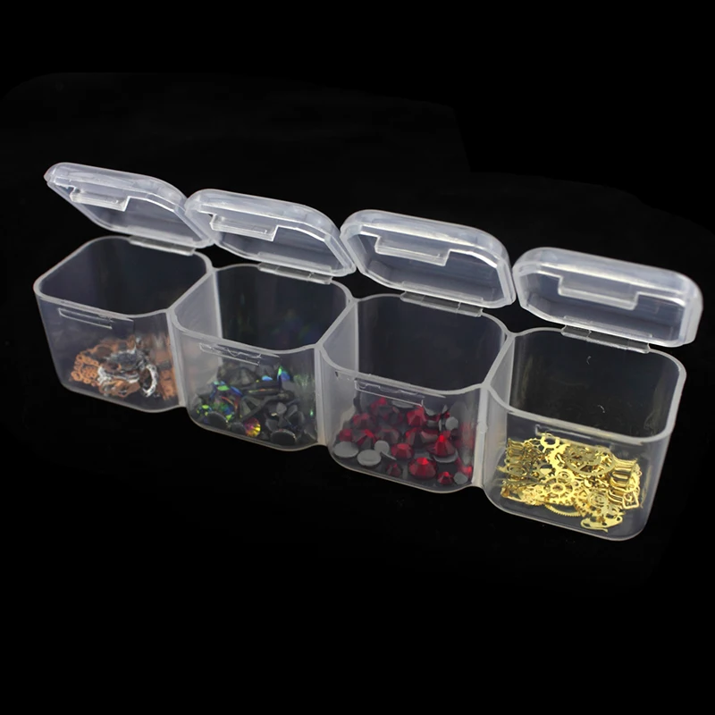 Съемная 28 прозрачные сетки для дизайна ногтей пустая коробка хранения ювелирных