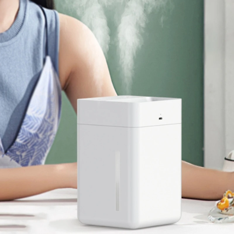 

Double Nozzle Humidifier Home Desktop Replenishing 1L Large Capacity Battery USB Humidifier