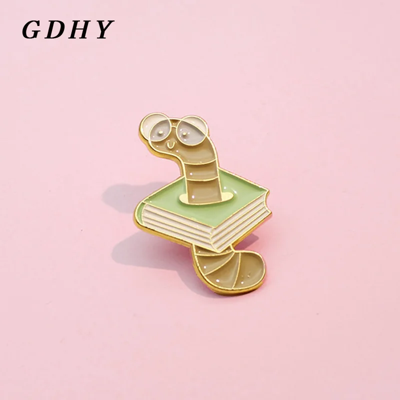 Эмалированная булавка GDHY в форме червей персонализированные броши мультяшный
