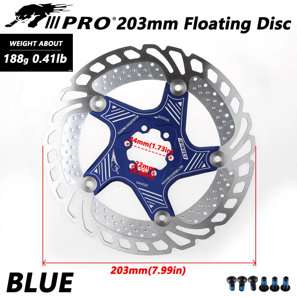 Mountain Bike MTB DH 6inch 160/180/203mm cooling Disc Heat dissipation Brake Rotor Down hill Floating bicycle rotor IIIPRO | Спорт и