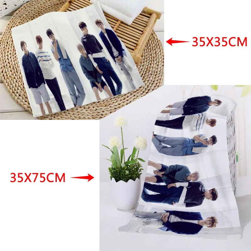 Квадратное полотенце с принтом KPOP 2PM на заказ абсорбирующее быстросохнущее из