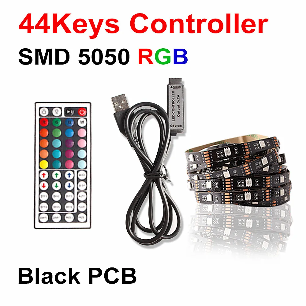 Светодиодный светильник 5 в USB светодиодное освещение шкафа лампа полоса RGB 5050SMD ТВ Настольный ПК экран подсветка Декор шкаф гардероб Кухонные светильники - Цвет: 44 key set