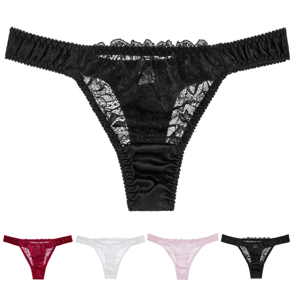 

Women Sexy Lace Briefs Panties Low Waist Breathable Comfortable Triangle Underpants Underwear 4 Colors M-2XL