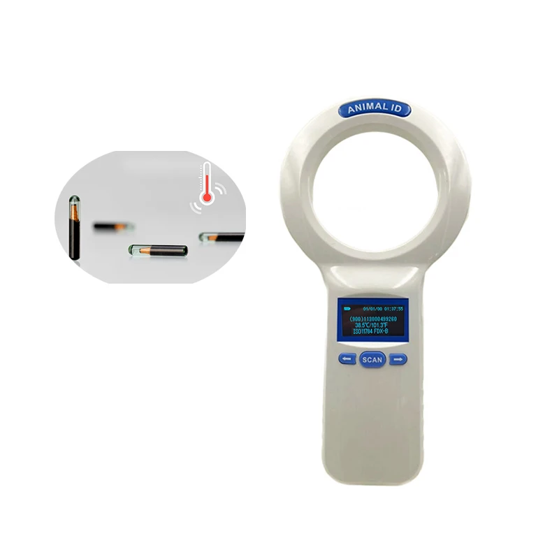 LF FDX-B ISO RFID ручной считыватель температуры животных и 10 шт. шприц инжектора