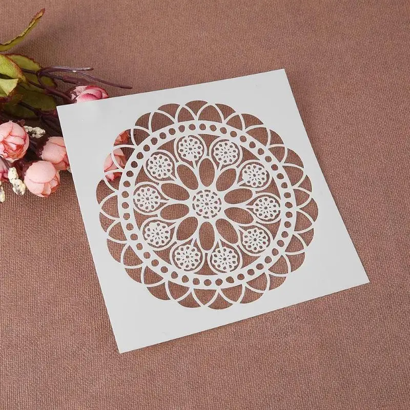 Круглый цветочный принт кофейные трафареты для торта помадка распылительная