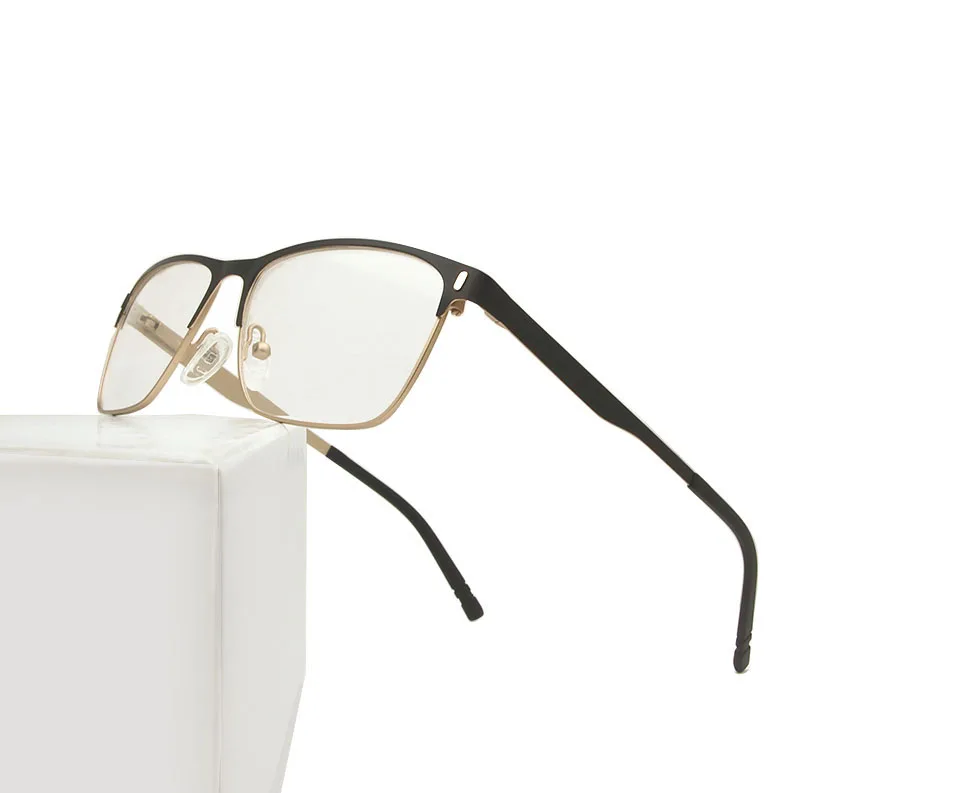 eyewear gold Сверхлегкие мужские оправы для очков мужские металлические оптические очки из сплава женские квадратные Рецептурные очки для близоруких очков - Цвет оправы: eyewear gold