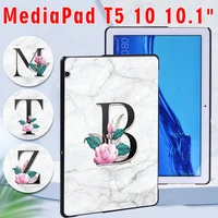 case for huawei mediapad t5 10 10 1 inch shockproof tablet pc plastic marble pattern slim stand case coverpen