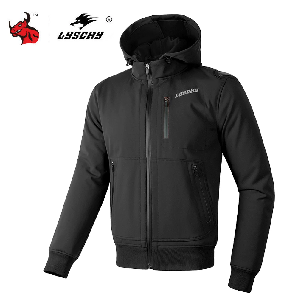 

LYSCHY Motorcycle Jacket Winter Keep Warm Windproof Jacket Anti-fall Riding Motorcycle Clothing Motorcycle Jersey Black