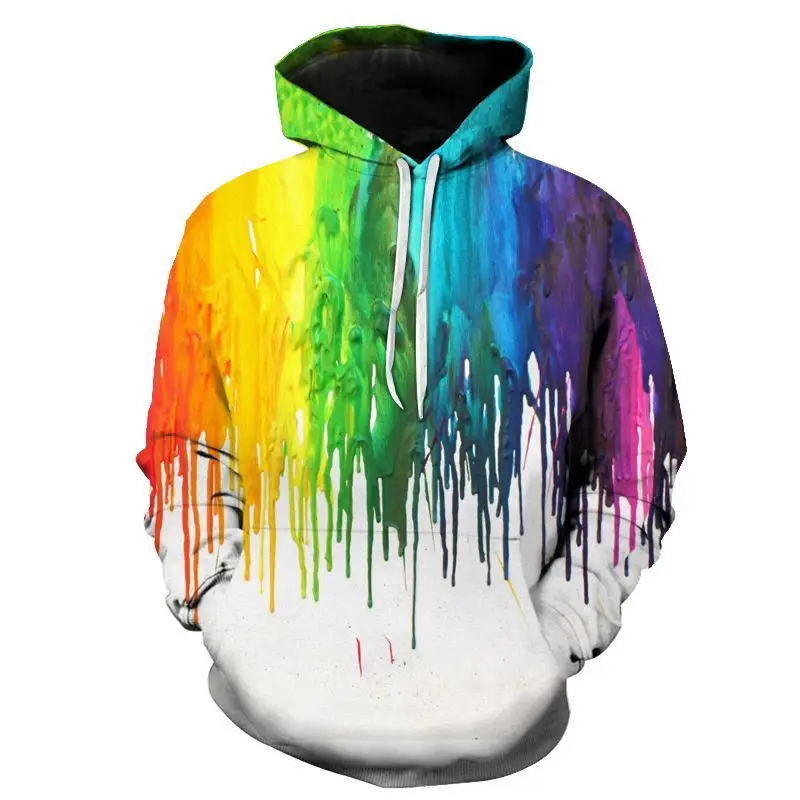

Fashion 3D Printing Graffiti Painted Hoodie Sweatshirt Girl Boy Rainbow Print Long Sleeve Children's Hoodie Toddler Hooded Outfi