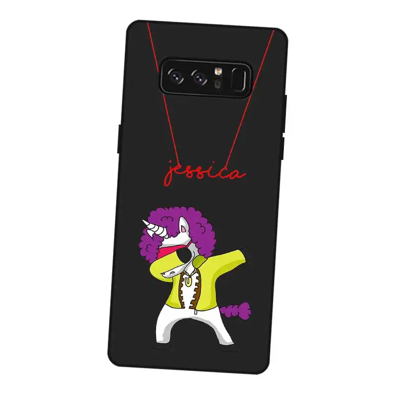 Cute animal Custom Name DIY Black Soft TPU Silicone Case Cover For Samsung Galaxy Note 3 4 5 8 9 10 Plus M10 M20 M30 Grand Prime |