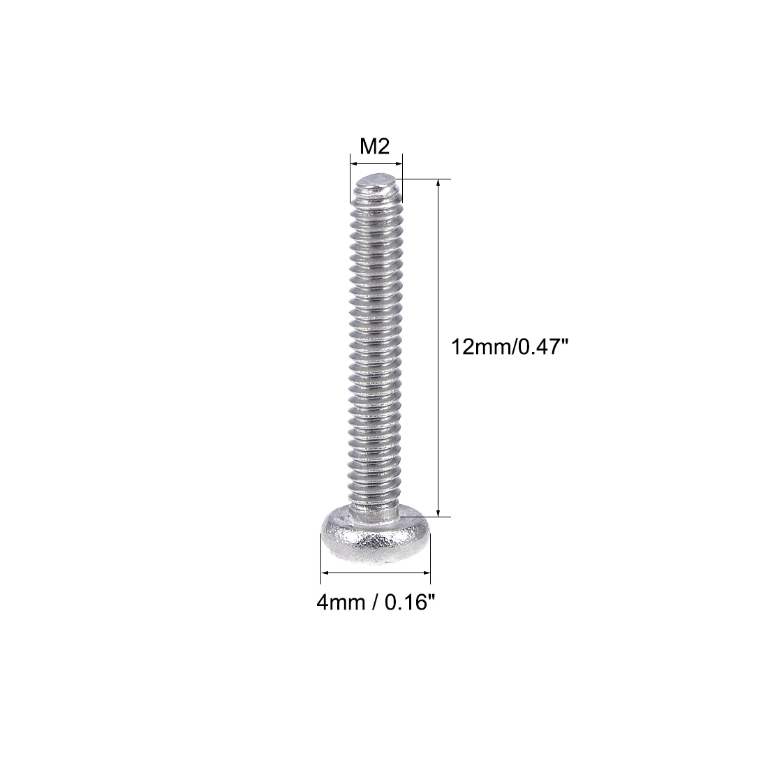 

uxcell Machine Screws Pan Phillips Cross Head Screw 304 Stainless Steel Fasteners Bolts 60Pcs M2x12mm 100Pcs