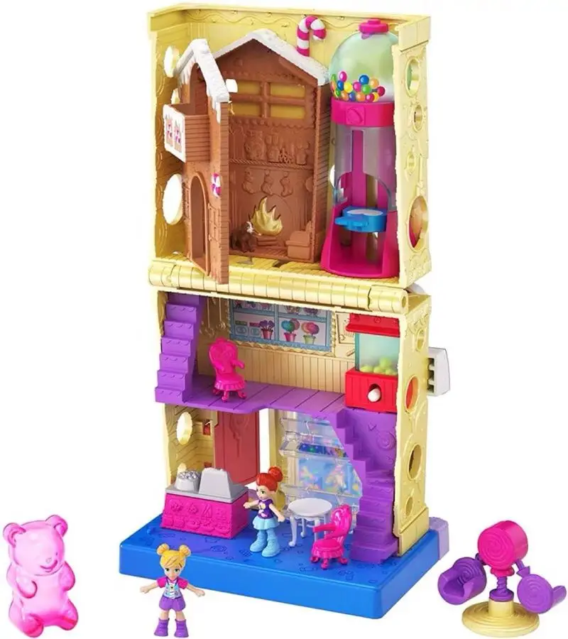 MATTEL Polly Pocket Mini Pollyville Sweet Candy Street View Store Mall Playground Princess World Treasure Box игрушка для девочек
