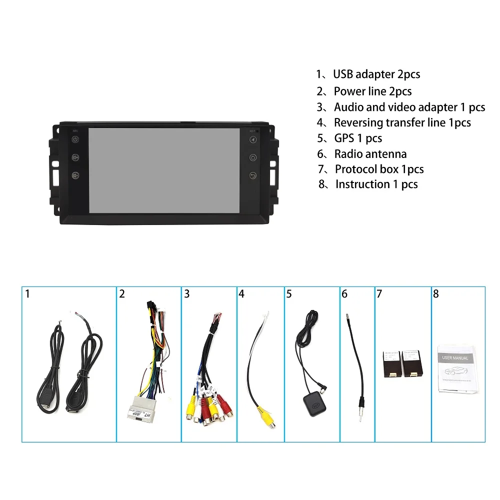 

ChunQiLi 2 Din Android Car Radio Bluetooth Audio Stereo GPS Navigation WIFI Bluetooth Player FM 2Din Auto Autoradio For JEEP