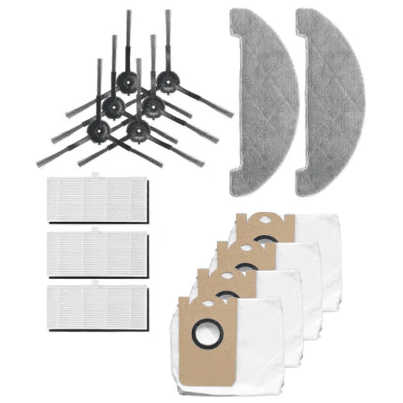 

Side Brush Kit Wipe Mops Filter Dust Collector Bag for Proscenic M7 Pro Robot Vacuum Cleaner