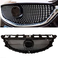 for mazda 6 atenza 2014 2016 front grille grill non camera hole diamond style black upper bumper hood mesh replacement body kit