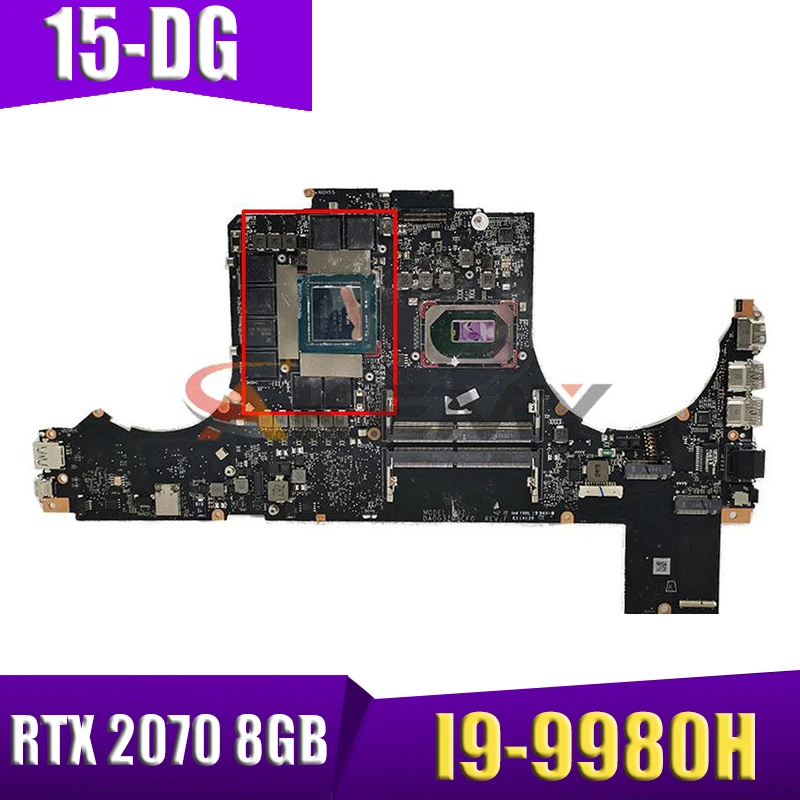 

For HP 15-DG Laptop motherboard l57037-601 L62835-601 DA0G3ZMBCF0 Mainboard RTX 2070 8GB SRFD1 I9-9980H
