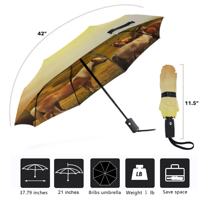 Роскошный полностью автоматический зонт женские и мужские 3 складные зонты от