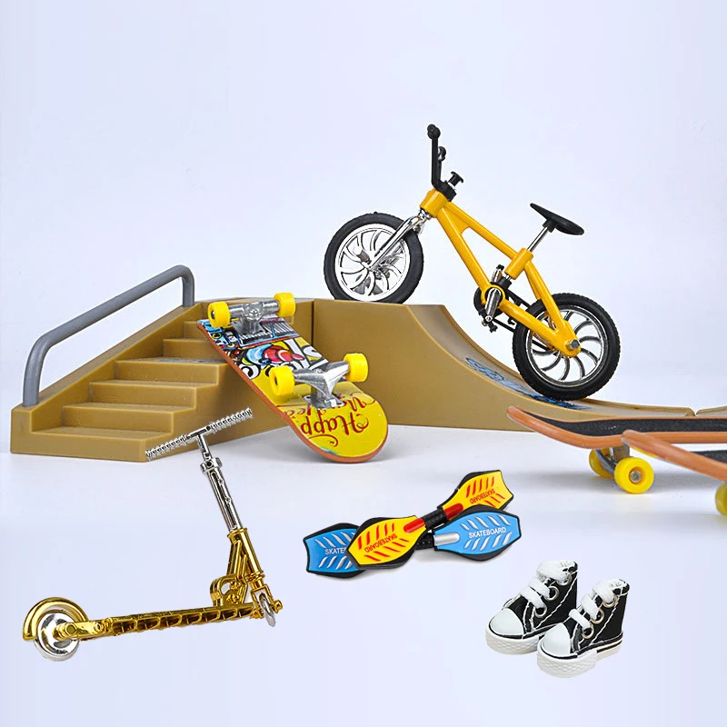 Мини скейтборд BMX для пальцев набор пандусов езды на велосипеде мальчиков