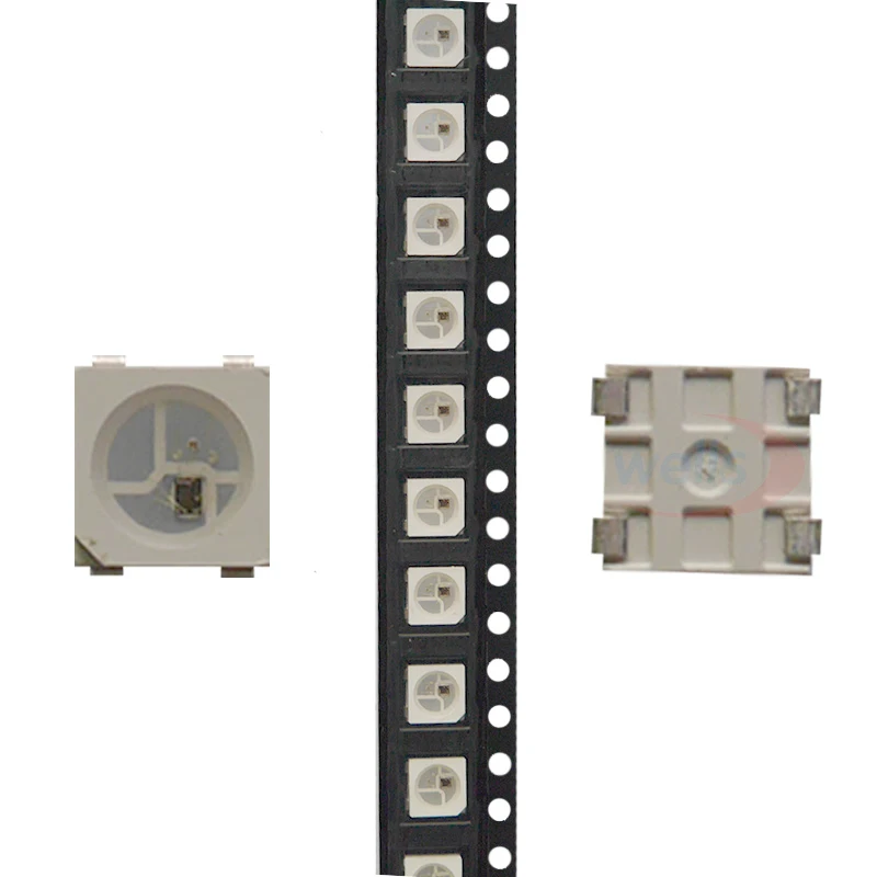 100 ~ 1000 шт WS2812B светодиодный чип 5050 RGB SMDWS2812 Индивидуально адресуемый цифровой DC5V