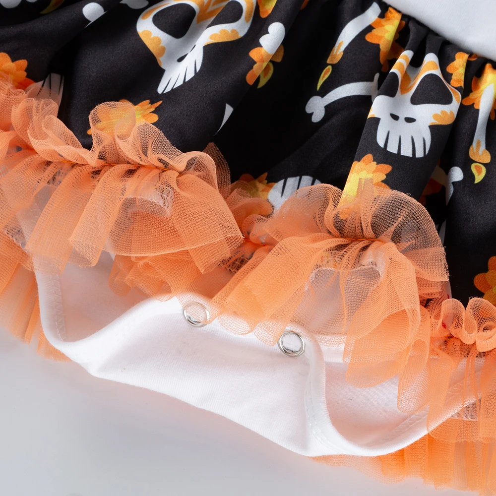 

Hot Newborn Kid Girl 0-24M Halloween Clothes Long Sleeve Romper Tutu Dress Headband