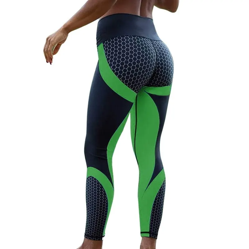 

New Fitness leggings Women Mesh Breathable High Waist Sport Legins Femme Workout Legging Push Up Elastic Slim Pants Plus Size