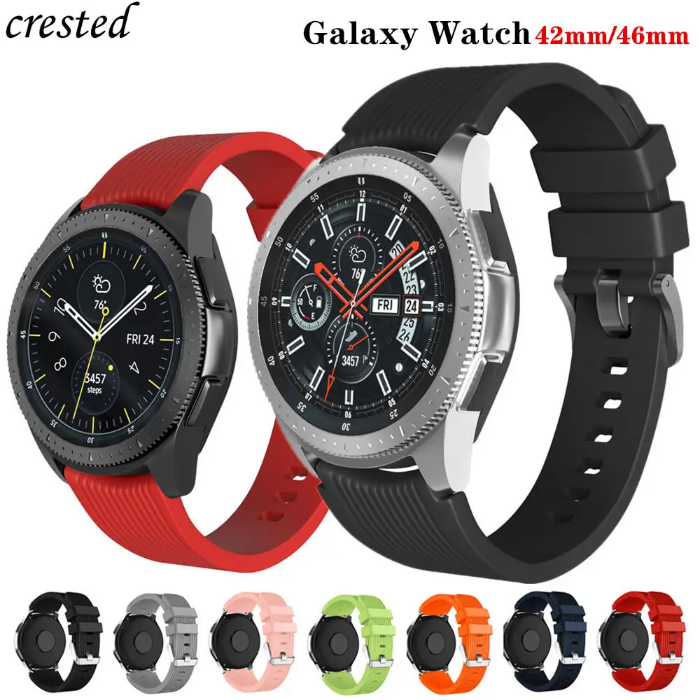 20mm/22mm watch band for Samsung Galaxy Watch 46mm/3 45mm-41mm/42mm/active 2 Silicone Bracelet Gear S3 Frontier/S2/sports Strap