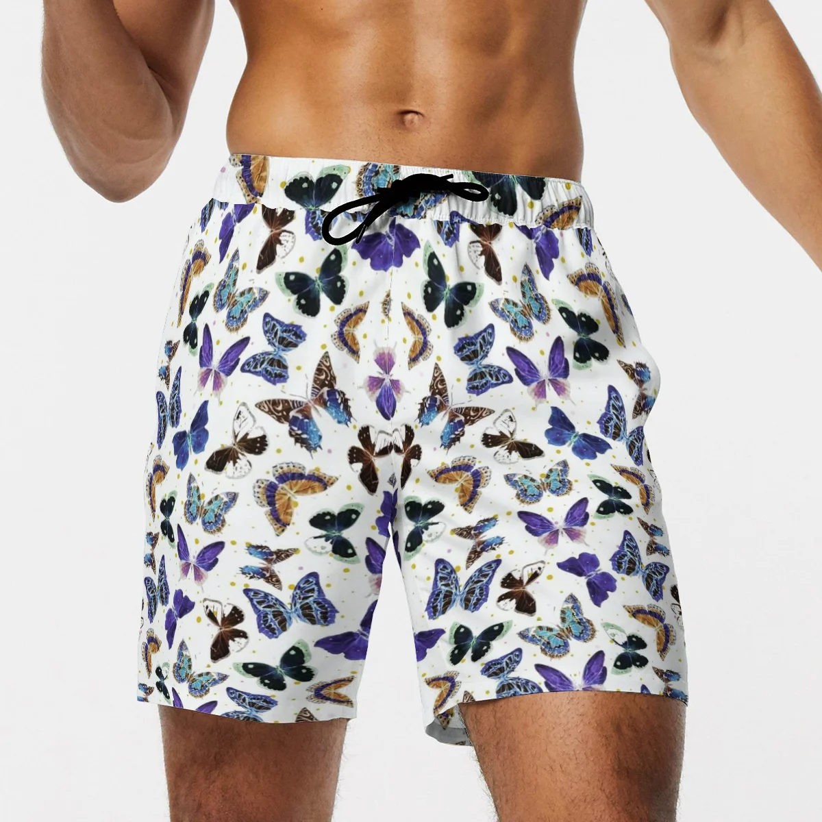 

2021 летние мужские пляжные шорты для будущих мам 3D бабочка модные мужские Бермуды пляжные шорты в стиле 90-х мальчиков фиолетовая брюки разме...