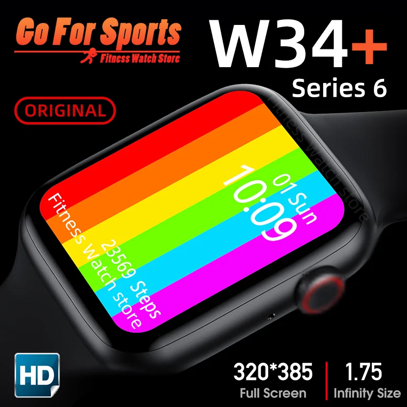 

smart watch W34+ pro smartwatch 2020 Series 6 Call Fitness bracelet Men Women Watches reloj pk IWO 13 amazfit gts neo W26 W46