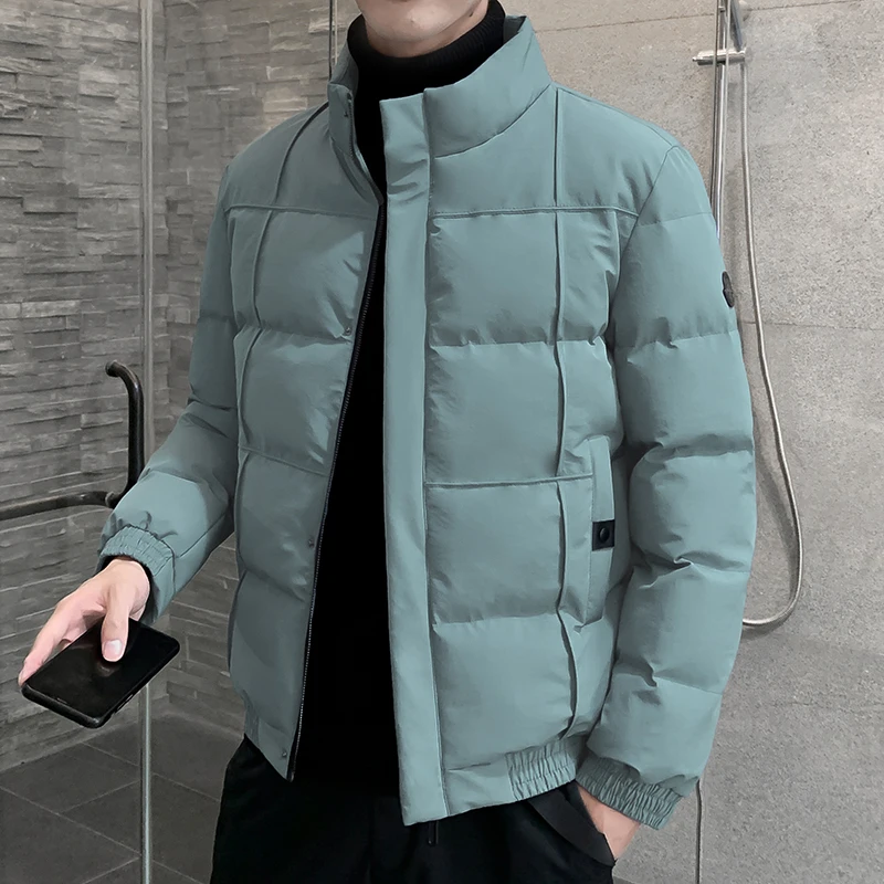 2020 new autumn winter men's cotton-padded clothes casual down jacket bread coat stand collar  warm coat