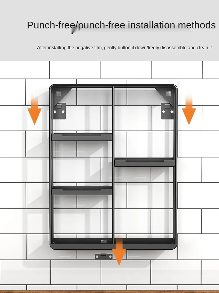 

Kitchen Rack Punch-Free Wall Hanging Multi-Layer Seasoning Storage Artifact Household Utensils Complete Collection Bathroom