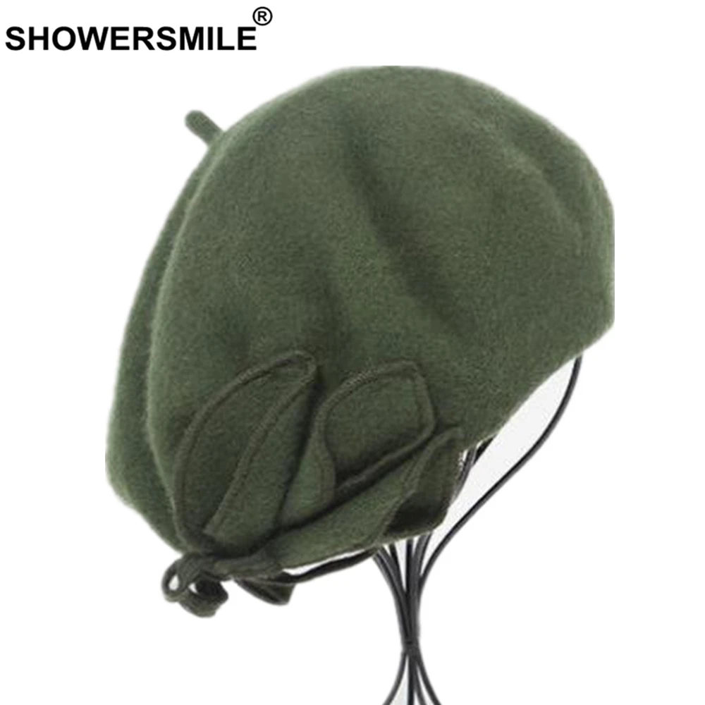 Шерстяные береты SHOWERSMILE женские шапки красные французские Женские винтажные