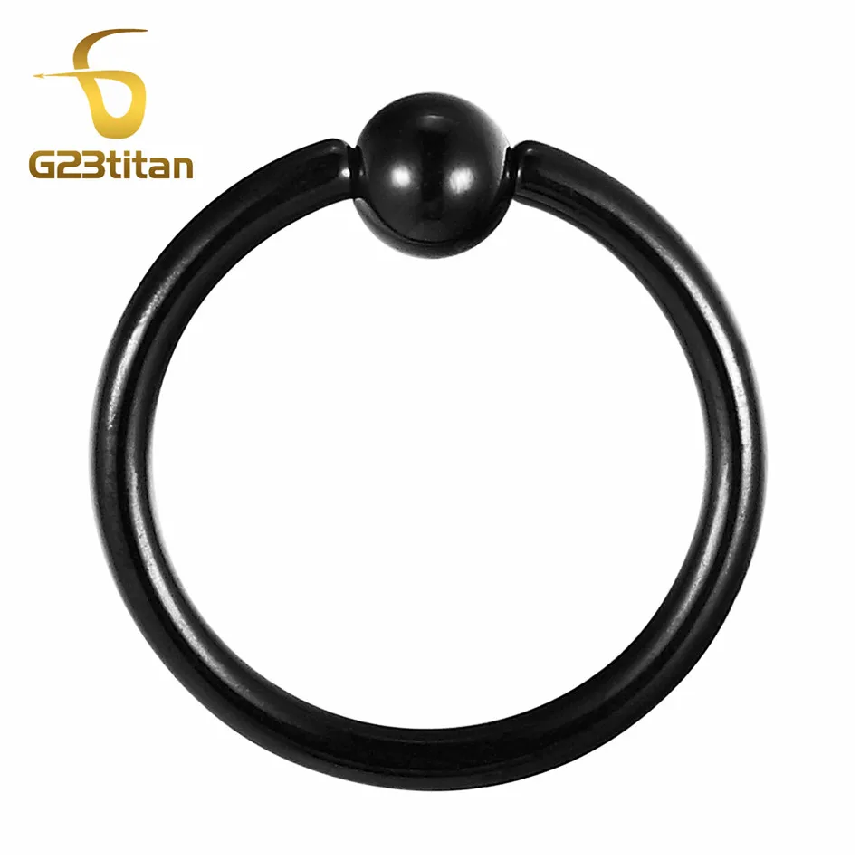 Black G23titan 10 шт. в партии пленочное кольцо с круглым камнем нос ухо соска Пирсинг для тела ювелирные изделия - Окраска металла: Black