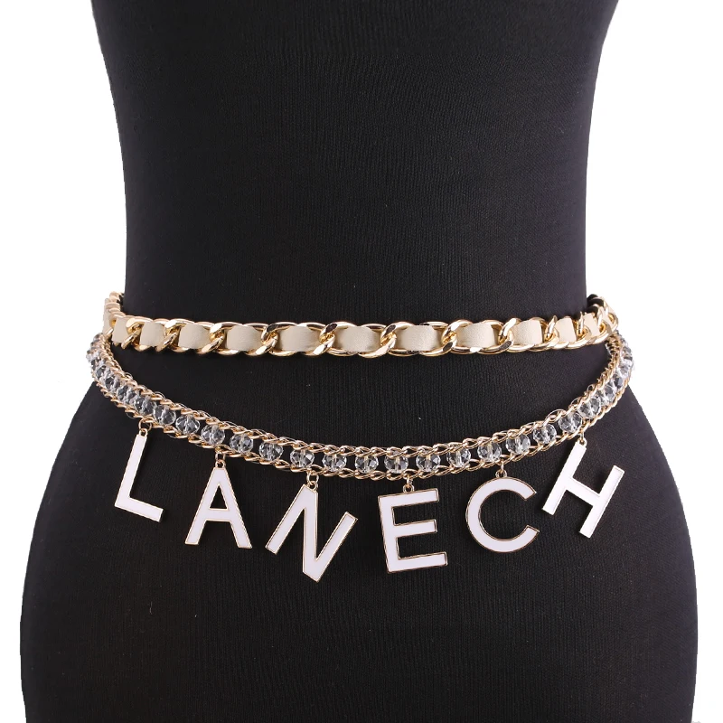 

Crystal Beads Belly Full Rhinestone Body Chain Waist Chain for Women Custom DIY Letter Punk Sexy Crystal Waist Belt Body Jewelry