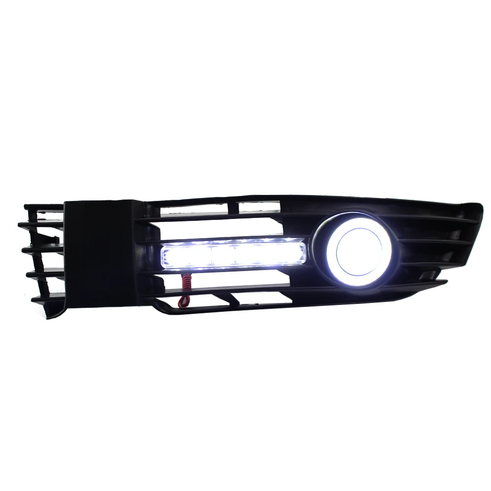 

1 Pair Car Front Fog Light Angel Eye Daytime Running Light Grille With Led Light For Volkswagen Passat B5 B5.5 2000-2005