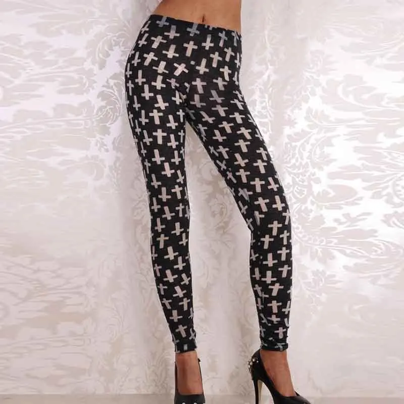 

Patterned Leggings Soft Microfiber with Colorful Printed Leggings Women Summer Nine Legging