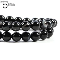 6 8 10mm natural stone beads black striped onyx agate round loose beads for jewelry making