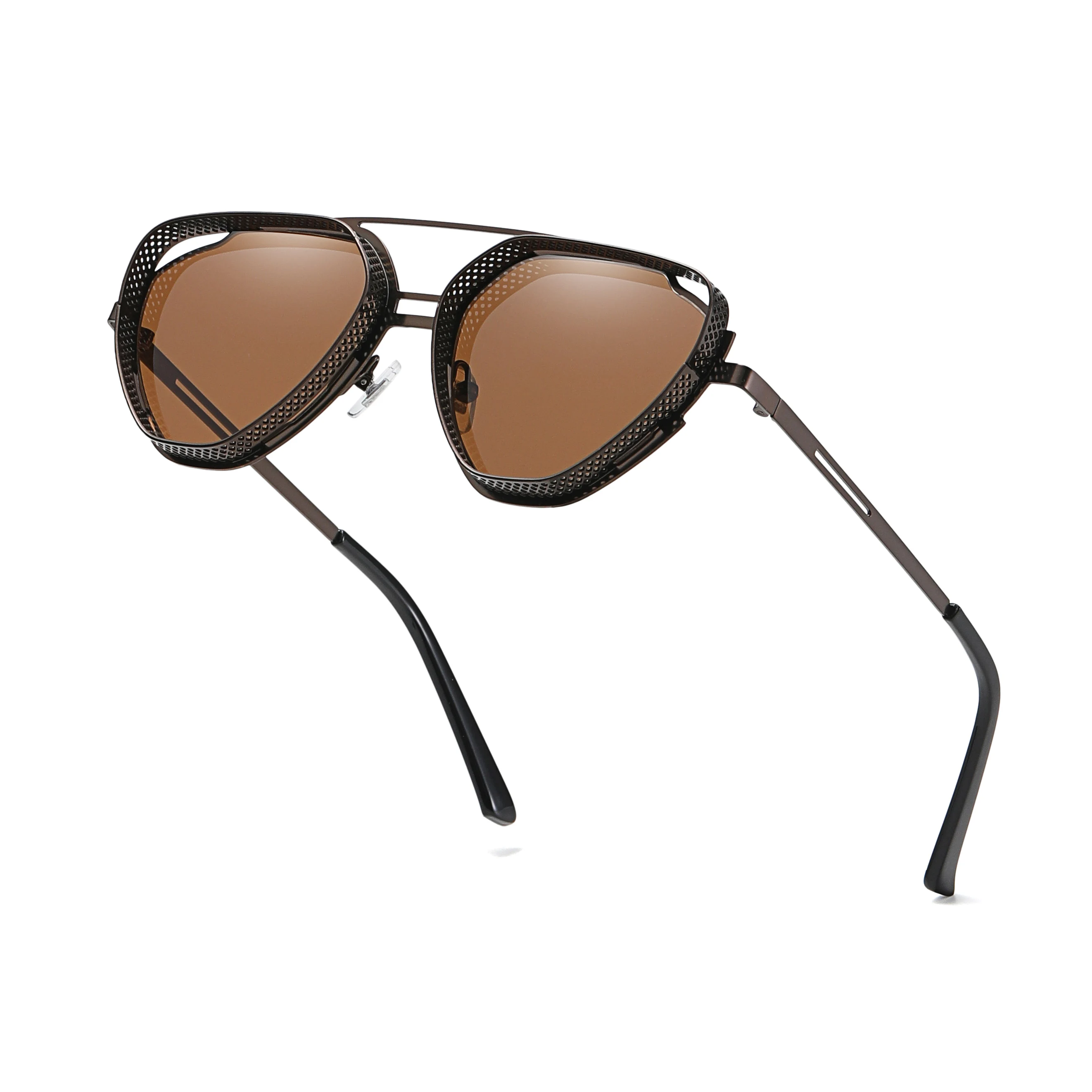 

Новинка 2022, солнцезащитные очки в стиле стимпанк для мужчин и женщин, модные металлические очки, брендовые дизайнерские Винтажные Солнцеза...