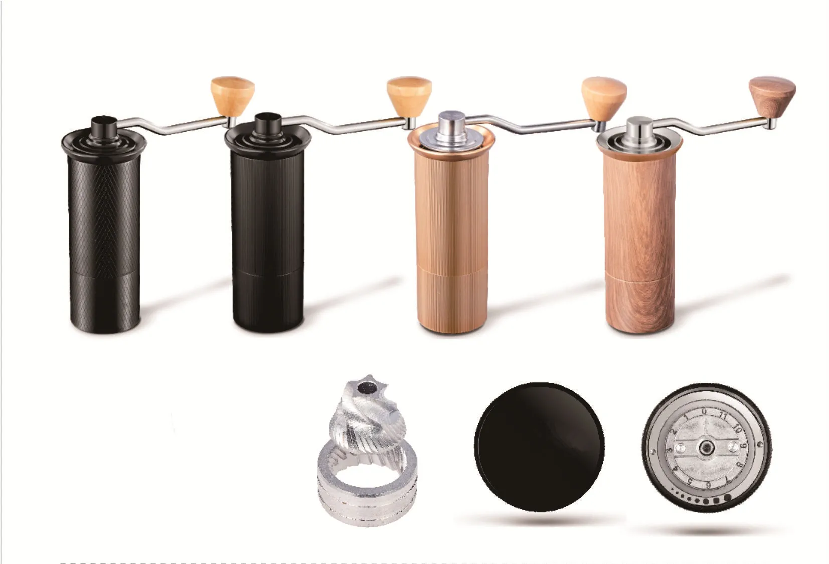 

HAANZHALL 50MM Manual Coffee grinder Stainless steel Burr grinder Conical Coffe bean miller Manual Coffee Milling machine